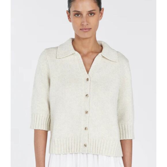 DISSH Cream V-Neck Sweater - Picture 1 of 13